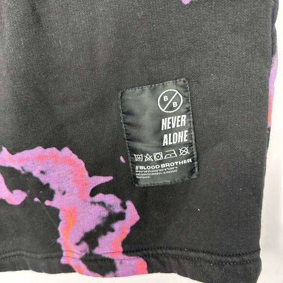 BLOOD BROTHER Black Pink Space Dye Men's Cotton Shorts Medium - Picture 9 of 11